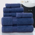 Hastings Home Hastings Home 100 Percent Cotton Hotel 6 Piece Towel Set - Navy 481347XQF